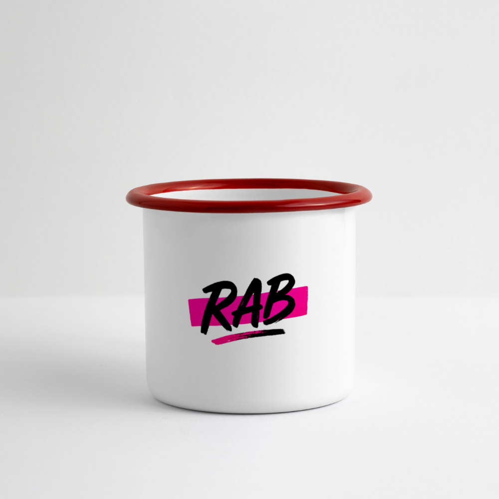 Mug émaillé RAB - blanc/rouge