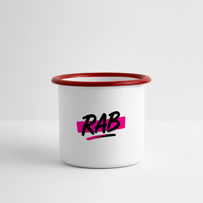 Mug émaillé RAB - blanc/rouge