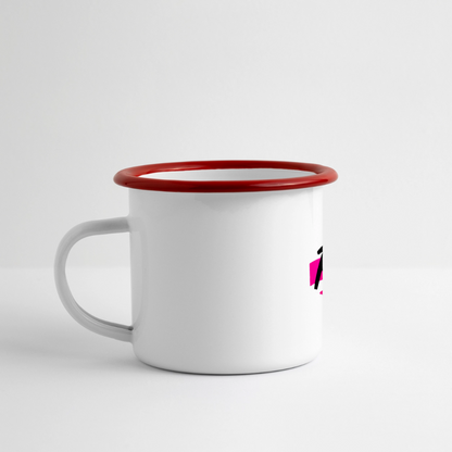 Mug émaillé RAB - blanc/rouge