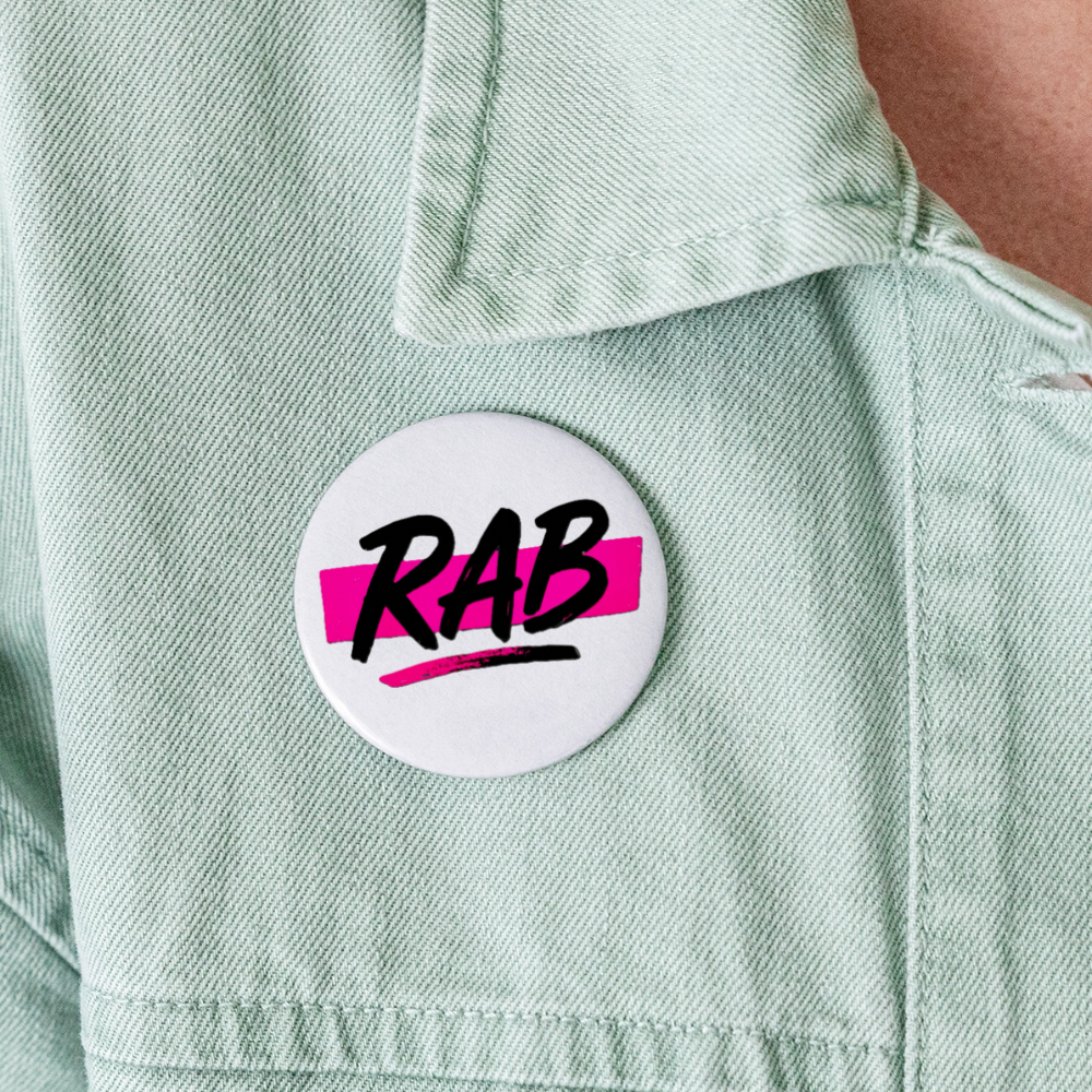 Badges RAB - 56 mm (5 pièces) - blanc