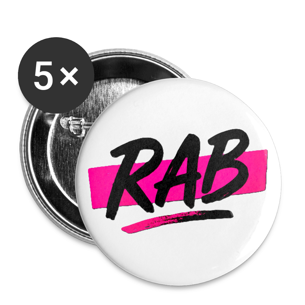 Badges RAB - 32 mm (5 pièces) - blanc