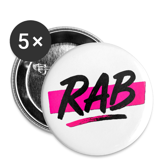 Badges RAB - 32 mm (5 pièces) - blanc