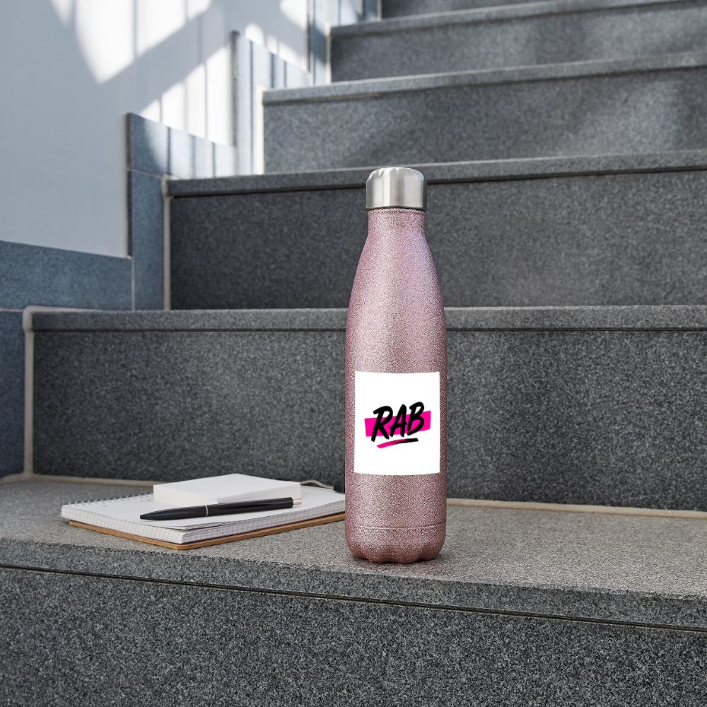 Bouteille isotherme pailleté RAB - paillettes roses