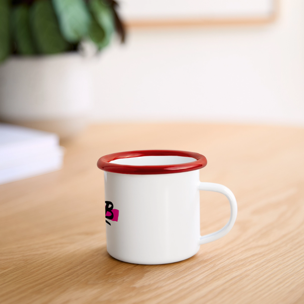 Mug émaillé RAB - blanc/rouge